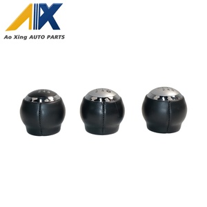 Nouveau design pommeau de levier de vitesse manuel 5/6 vitesses, capuchon noir argenté poli, revêtement en cuir, pour voiture - Product Image 2