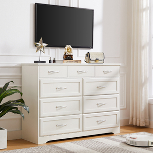 9 cassetti lungo tavolo da toeletta FCJ massello rovere europeo scandinavo stile francese MDF cassettiera in legno specchio per uso camera da letto