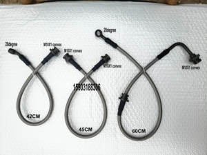 Assemblage <span class=keywords><strong>de</strong></span> <span class=keywords><strong>tuyau</strong></span> <span class=keywords><strong>de</strong></span> <span class=keywords><strong>frein</strong></span> automatique en PTFE tressé flexible en acier inoxydable 3AN avec raccords en acier plaqué vert <span class=keywords><strong>olive</strong></span> - Product Image 6