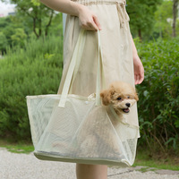 Sac de transport pliable en nylon pour animaux de compagnie, respirant, avec ouverture pour la tête, confortable, pour chien et chat, à porter en bandoulière ou en sac à dos
