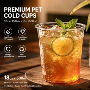 Vente en gros usine – Gobelet jetable en PET de qualité alimentaire, simple paroi, 700 ml (24 oz), pour thé au lait Boba, café glacé, avec logo personnalisé OEM - Product Image 2