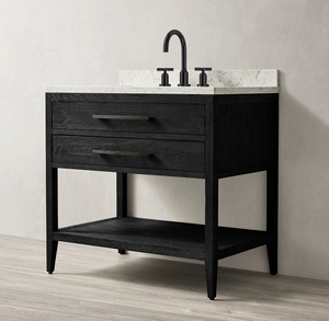 Mueble <span class=keywords><strong>de</strong></span> <span class=keywords><strong>baño</strong></span> independiente <span class=keywords><strong>de</strong></span> roble, <span class=keywords><strong>lavabo</strong></span> moderno estilo granja americana <span class=keywords><strong>con</strong></span> <span class=keywords><strong>lavabo</strong></span> - Product Image 4