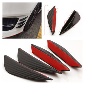 4 Pièces/ensemble De Voiture En Fiber de Carbone Noir Spoiler Canards Ajustement Lèvre de Pare-chocs Avant Séparateur D'air À Ailettes Couteau Kit Carrosserie <span class=keywords><strong>Valence</strong></span> Menton Accessoire - Product Image 5