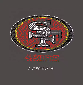 Motivo de Diamantes de Imitación Termoadhesivos con Logotipo de los 49ers de Fútbol Americano, Transferencia de Cristal para Planchar, Adorno Brillante para Camisetas DIY - Product Image 3