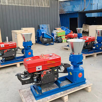 Machine à granulés de bois diesel 8HP certifiée CE robuste avec moteur pour le recyclage de la biomasse des déchets agricoles et de la sciure