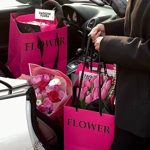 Jjoywood bán buôn của kỳ nghỉ Hoa bó hoa Túi Quà Tặng tiếng Anh Thư túi bột Túi xách bao bì túi