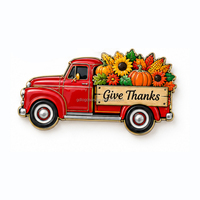 Aimant de réfrigérateur ODM personnalisé en métal, motif dinde et citrouille, décoration d'automne, souvenir de vacances pour boutiques de cadeaux et comptoirs de stations balnéaires