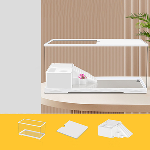 Terrario Ecologico in Acrilico per <span class=keywords><strong>Tartarughe</strong></span> con Piattaforma per Esposizione al Sole, Area Filtrante e Coperchio Anti-fuga - <span class=keywords><strong>Habitat</strong></span> per Rettili Anfibi - Product Image 3