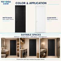 Puerta de Baño Impermeable de Aluminio con Diseño Moderno de Rejillas Abatibles para Uso en Hoteles y Villas, Superficie Acabada