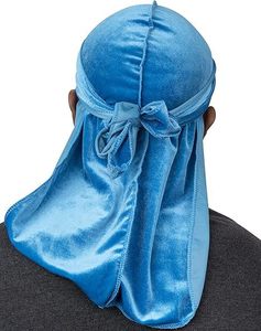 Durag en velours supérieur - Durags en velours doux pour hommes et femmes, longues lanières doubles et larges, doublure en velours soyeux, <span class=keywords><strong>triple</strong></span> couture - Product Image 6