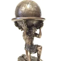 Bronze Greek Titan Atlas Carrying The World Statue