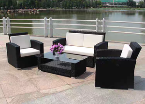 आउटडोर रतन गार्डन फर्नीचर स्टील केडी रतन/विकर सोफे सेट - Product Image 3