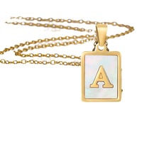 Collar Gargantilla Personalizado con Letra y Nombre Cuadrado para Pareja, Chapado en Oro de 18k, Acero Inoxidable que no Pierde el Brillo, Venta al por Mayor