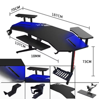 Escritorio de Computadora para Gaming al por Mayor, Mesa de Carreras con Luces Led RGB, Mesa de Juego para Gamers