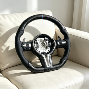 Volante Personalizado M para <span class=keywords><strong>BMW</strong></span> con Tira de Cuero y Fibra de Carbono para <span class=keywords><strong>BMW</strong></span> F10/F15/F16/F20/F30/F31/F35/F36 M3/F80 M5/F90 - Product Image 1