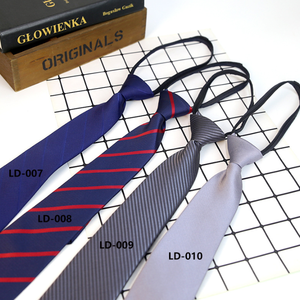 Vestido formal sin nudo, con cremallera oculta, <span class=keywords><strong>camisa</strong></span> <span class=keywords><strong>azul</strong></span> profesional a rayas con cordón, <span class=keywords><strong>corbata</strong></span> de <span class=keywords><strong>traje</strong></span>, para hombre - Product Image 3