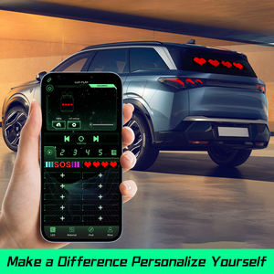 פאנל לד גמיש חדש LOY Devil Eyes בגודל 60x12 ס\"מ, 12V, אפליקציה + שלט רחוק, מסך אלקטרוני דקורטיבי, עשה זאת בעצמך, לחלון משאית - Product Image 3