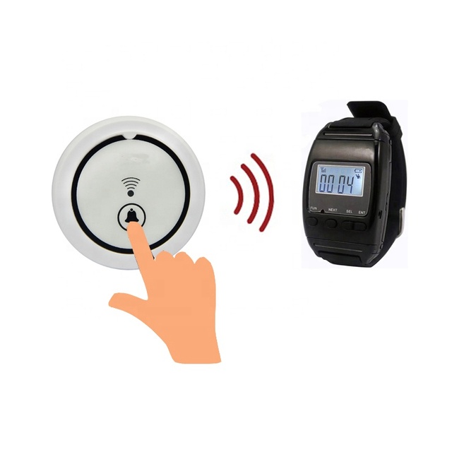 Waitress Button Service Ordering Query Vibrating Pager and Buzzer Wireless Waiter Calling System Watch Restaurant