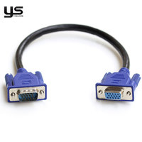 Kabel Ekstensi VGA Female ke Female 15 Pin DB15 Konektor Biru dengan Sekrup Kabel Berpelindung Ganda untuk Monitor dan Proyektor