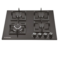 Table de cuisson à gaz encastrable OEM d'usine, 4 brûleurs, verre trempé, allumage automatique, dispositif de sécurité anti-extinction de flamme, pour cuisinière domestique GPL/GN