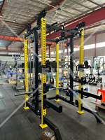 Rack de Potencia Multifunción Serie SM RP Todo en Uno con Accesorio de Polea Alta y Remo Bajo para Sentadillas
