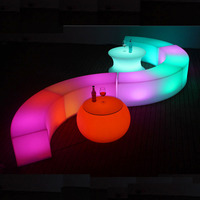 Meubles de fête modernes en plastique avec LED et télécommande, mobilier de salon pour table de banquette à chicha, chaise de soirée VIP pour boîte de nuit