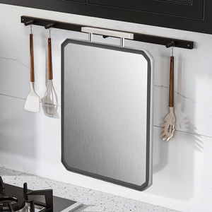 Planche à découper double face durable et anti-fissures en acier inoxydable et fibre de blé, avec bord antidérapant pour une utilisation en cuisine - Product Image 6