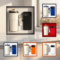 Tasse à café à affichage numérique avec logo personnalisé + chargeur mobile promotionnel intégré à quatre fils avec instructions