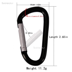 Moschettone a D in Lega di Alluminio Baichaoli 6.2*7 Argento/Nero con Logo Personalizzato per Industria Pesante e Miniere - Product Image 2