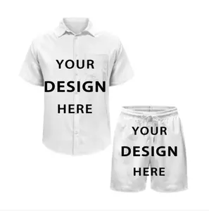 昇華シャツ半袖ボタンアップシャツサマーフローラルリゾート春夏フリーデザインカスタムロゴメンズシャツ