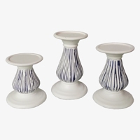 10 pouces décoration de la maison Antique or et noir bois Look résine pilier bougeoirs or chandeliers décoration de table