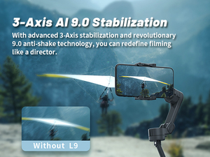 Nâng cấp L9 3-in-1 cầm tay Gimbal ổn định cho điện thoại di động chống rung được xây dựng trong mở rộng thanh tự động theo dõi khuôn mặt làm bằng nhựa - Product Image 3
