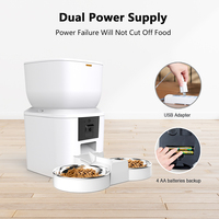 Fournitures pour animaux de compagnie Accessoires pour chats Mangeoire intelligente automatique 7L pour animaux de compagnie avec double bols en acier inoxydable et caméra pour plusieurs animaux de compagnie