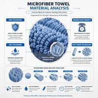 Chiffon en microfibre pour le nettoyage de la vaisselle de cuisine 40x40cm, tricoté chaîne, séchage rapide, sans peluches, écologique, super absorbant