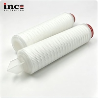 Cartouche de pré-filtration RO plissée en PP, PES, PTFE, Nylon, 5-100 microns, 10, 20, 30, 40 pouces, filtration chimique personnalisée