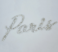 Fer sur transfert lettre ab résine coupe Appliques Costume Hot Fix cristal patchs strass logo pour vêtement