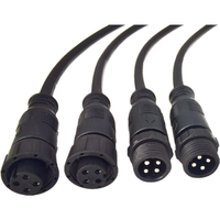 Connecteur DC étanche IP68 M12 4/6/8 broches, câble noir personnalisable, extrémités mâle/femelle, 12V 5A, idéal pour l'alimentation/LED