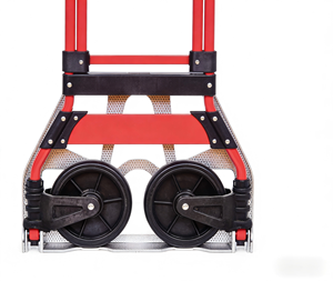 Chariot à main pliable en acier à 2 roues, chariot à plateforme, revêtement en poudre argentée, pliable pour le shopping, l'intérieur, l'extérieur, le déménagement - Product Image 6
