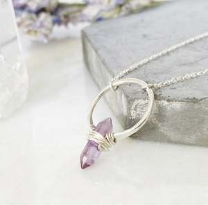 Collar de cresta de plata esterlina-Amatista 925 Collar de joyería de plata esterlina para mujer Producto a granel hecho a mano - Product Image 4