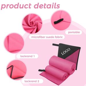 Serviette de plage en microfibre pour enfants avec logo personnalisé, 70x140cm, séchage rapide, légère, avec sac de transport pour les voyages d'été/d'hiver et les activités de plein air - Product Image 2
