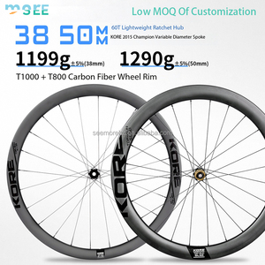 Set di Ruote da Corsa SeeMore Titanium 60T con Sistema a Cricchetto, Cerchi in Fibra di Carbonio da 50mm Pronti per l'Installazione di Nastro - Product Image 3