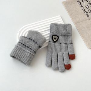 Guantes de Punto Cálidos para Niños, Protección contra el Frío, con Dedos Completos, para Estudiantes de Primaria, para Escribir Tareas, Cinco Dedos - Product Image 3