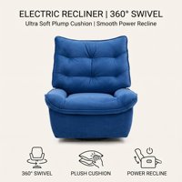 Fauteuil inclinable électrique, fauteuil inclinable en tissu pivotant à 360 degrés avec support pour téléphone, fauteuil de salon individuel pour home cinéma