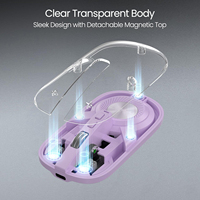 Souris transparente sans fil double mode (BT + 2.4 GHz) Souris d'appariement sans fil multi-appareils rechargeable pour PC/Mac/vents/ordinateur portable