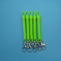 Porte-clés en spirale rétractable en plastique, cordon en spirale en plastique, cordon élastique en spirale