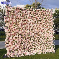 Mur de fleurs artificielles roses 5D, décoration de fond pour cérémonie de mariage, lieu de réception, célébration en plein air, arrangement floral