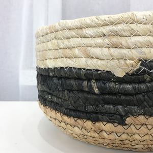HUAYI प्राकृतिक गेहूं घास बुना फल भंडारण टोकरी के लिए तीन-टुकड़ा सेट घर रेस्तरां होटल - Product Image 5