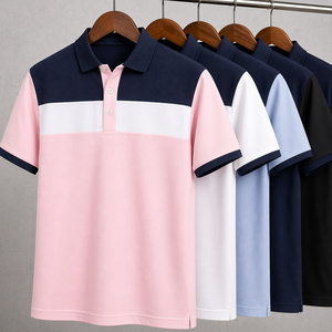 เสื้อโปโลผู้ชายสำหรับเล่นกอล์ฟ ระบายอากาศได้ดี แห้งเร็ว น้ำหนักเบา ทรงสปอร์ต สีสันตัดกัน  พร้อมปักโลโก้ตามสั่ง - Product Image 1
