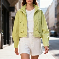 Veste de printemps imperméable surdimensionnée vert citron personnalisée pour femme, coupe ample, style décontracté polyvalent, streetwear léger