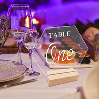 Plaques de table numérotées en acrylique transparent 3D pour mariage, écritures manuscrites, surface miroir, modèle moderne et simple, transfrontalier, DIY BL-108